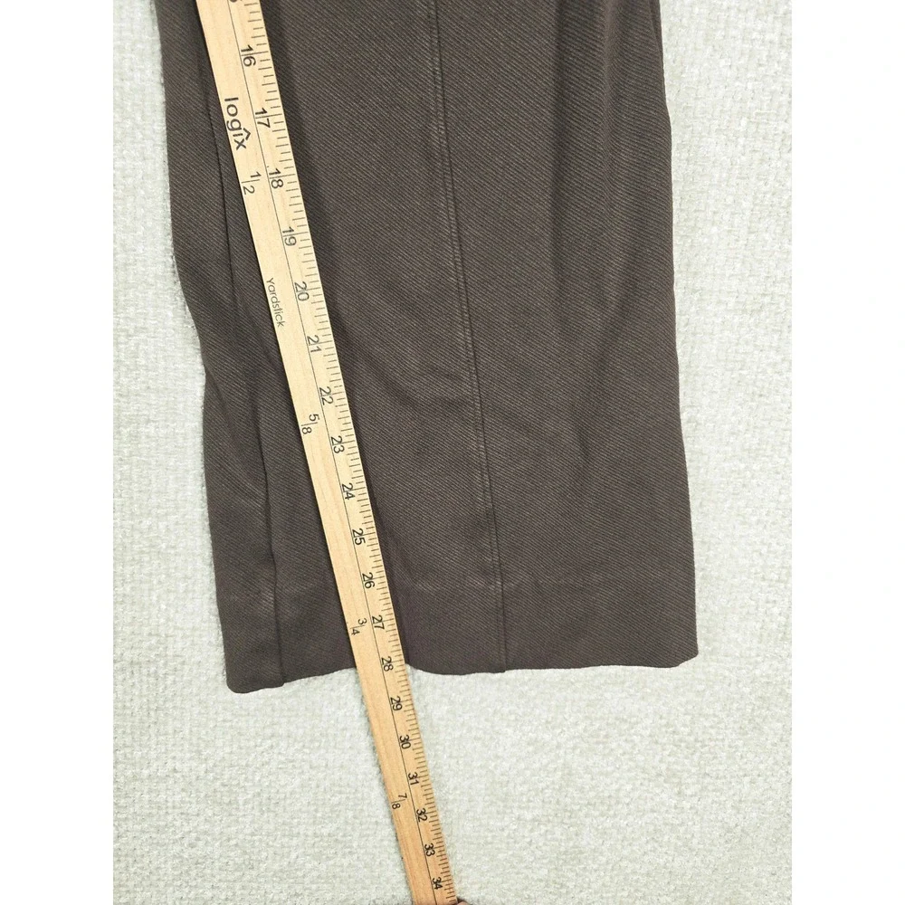 Cabi Brown Wide Leg Pintuck Trousers Side Zip Stretch‎ Career Pants Size 10
